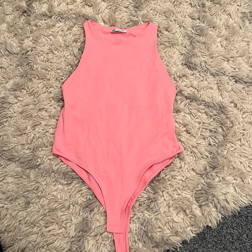 Bubblegum pink Zara bodysuit
